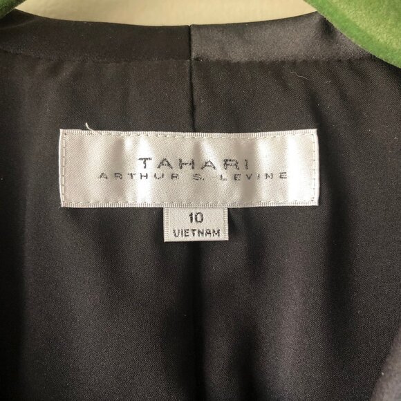 Tahari Arthur S. Levine | Bolero Black Satin Open-Front Cropped Jacket - Picture 2 of 3